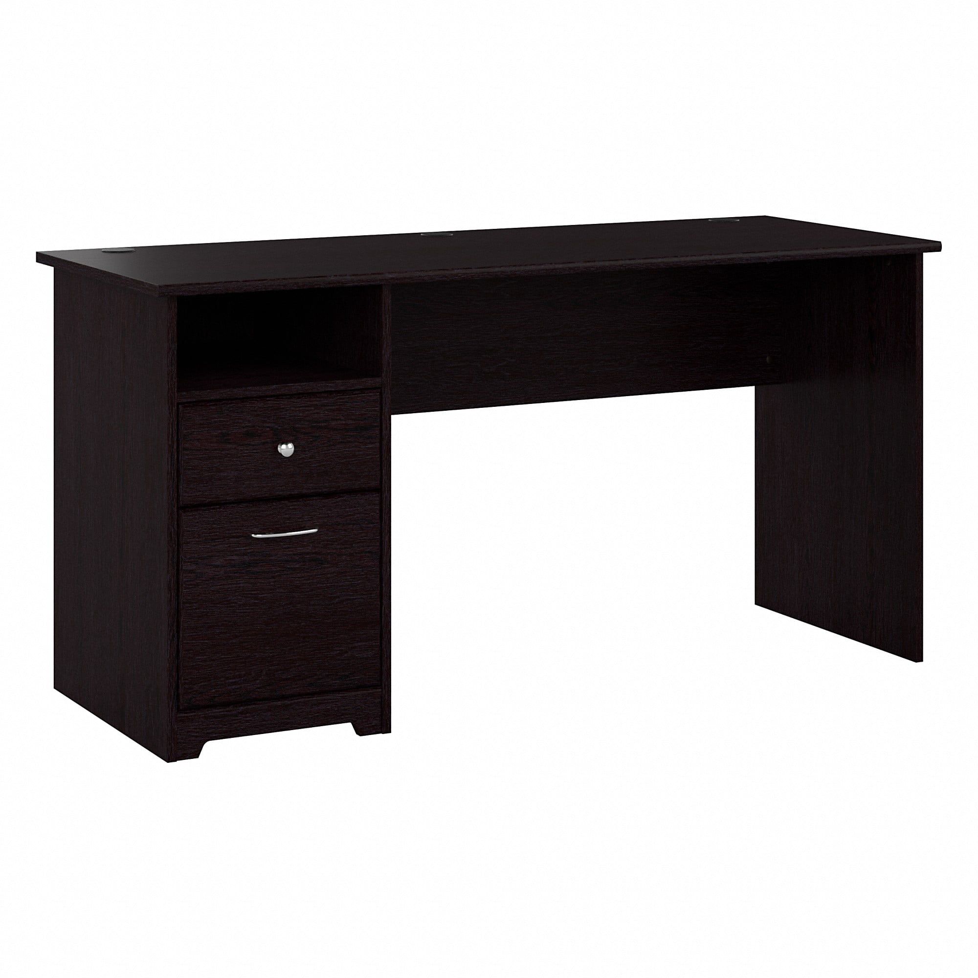 Espresso Oak 60" Computer Desk with Drawer and Filing Cabinet