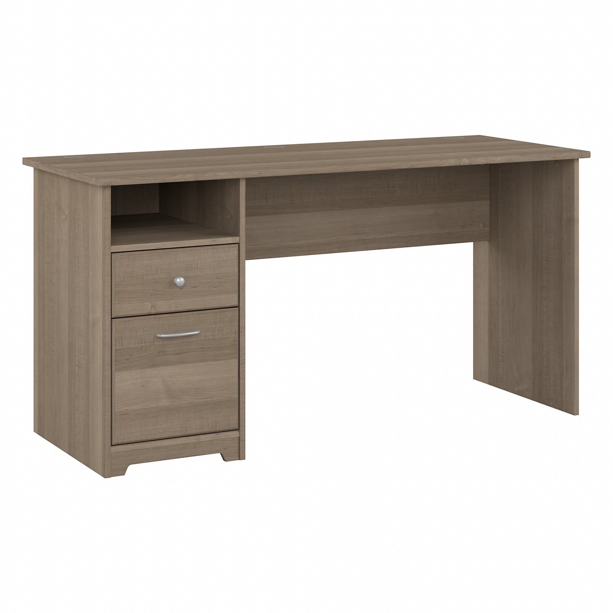 Ash Gray Contemporary 60" Home Office Desk with Drawers