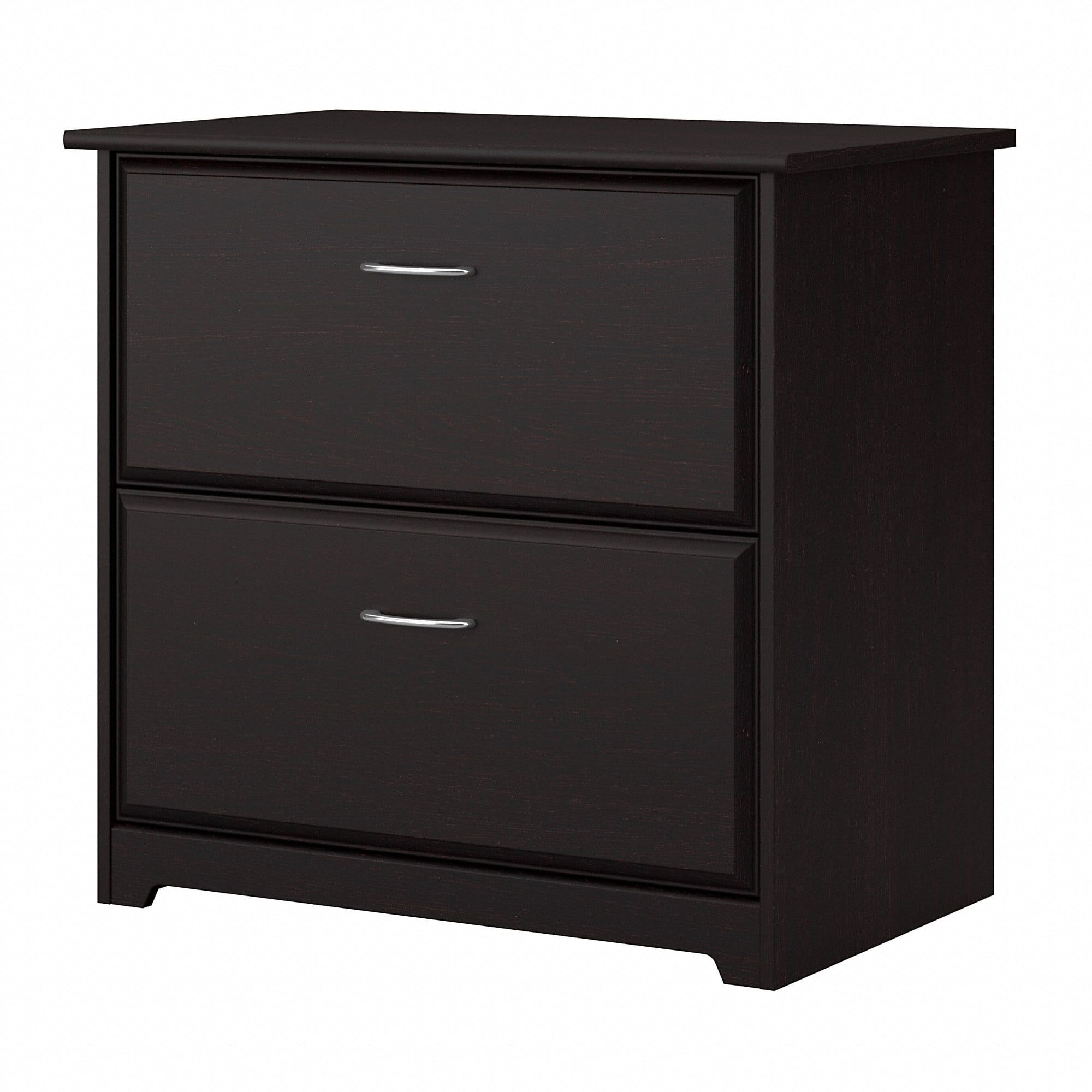 Espresso Oak 2-Drawer Lateral Filing Cabinet with Chrome Handles