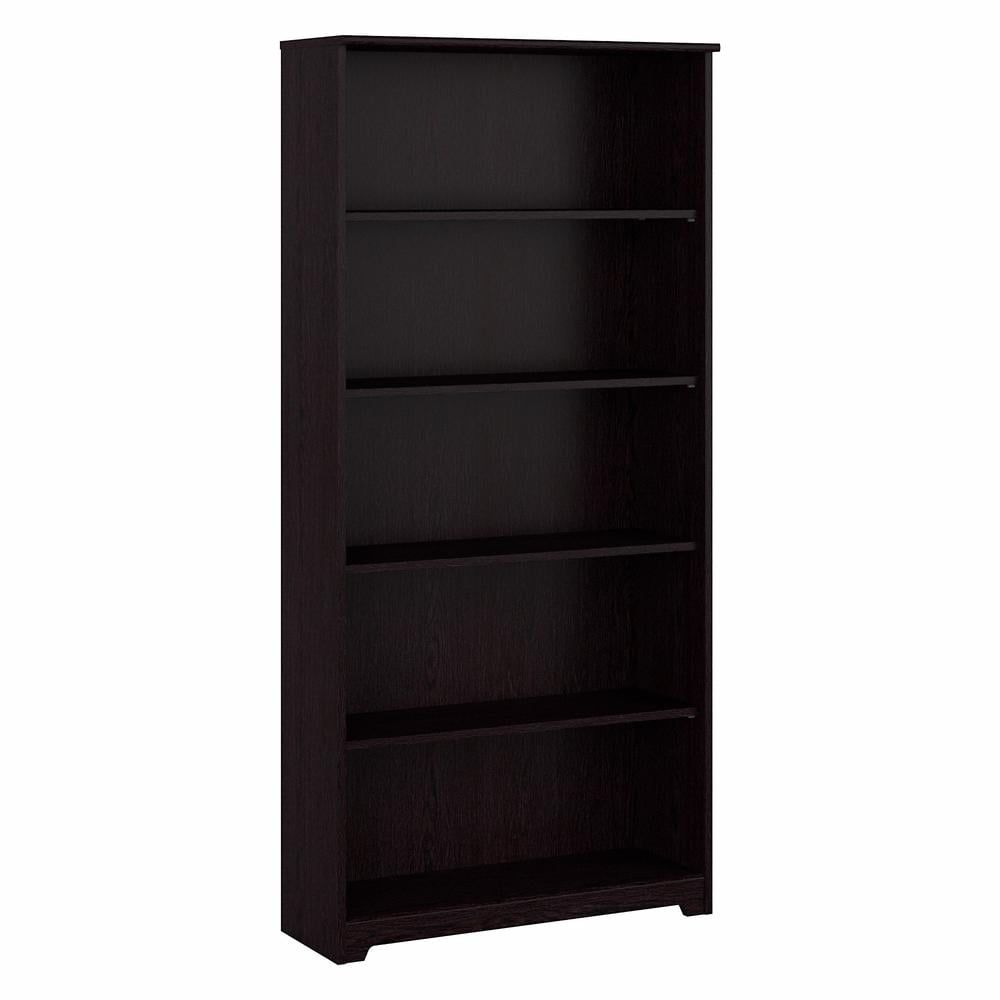 Cabot Transitional Espresso Oak Adjustable Wood Bookcase