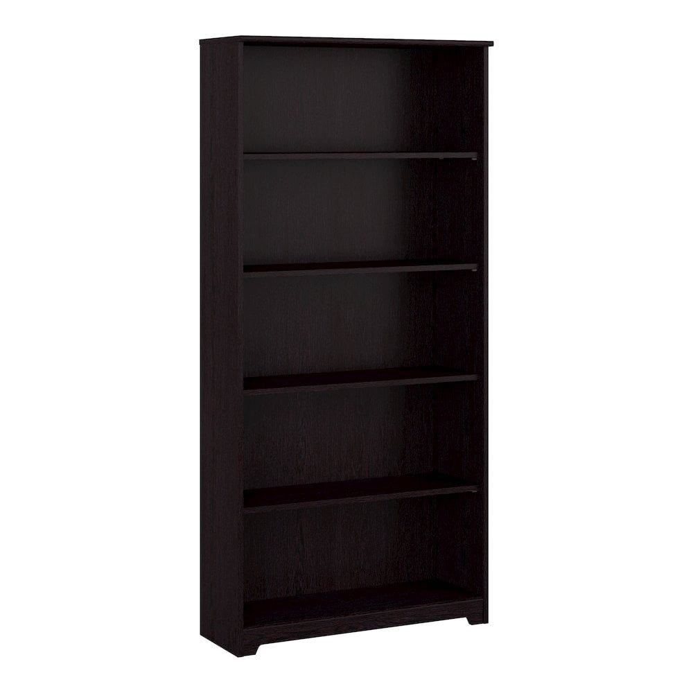 Cabot Transitional Espresso Oak Adjustable Wood Bookcase