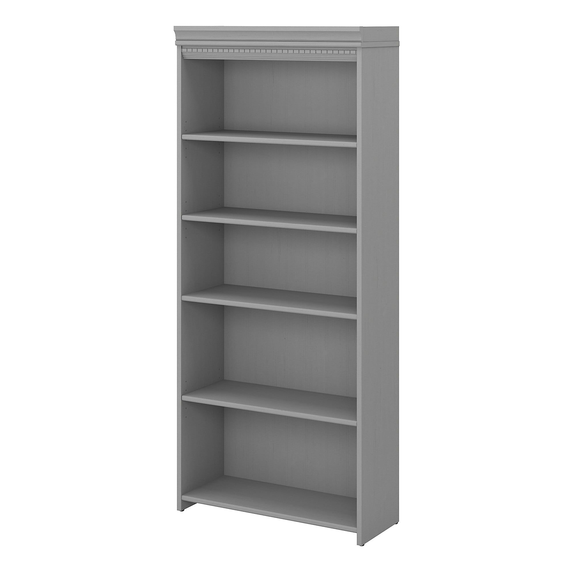 Fairview Modern Farmhouse 5-Shelf Adjustable Cape Cod Gray Bookcase