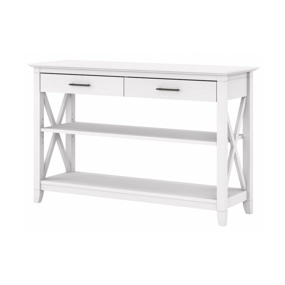 Pure White Oak X-Base Console Table with Storage