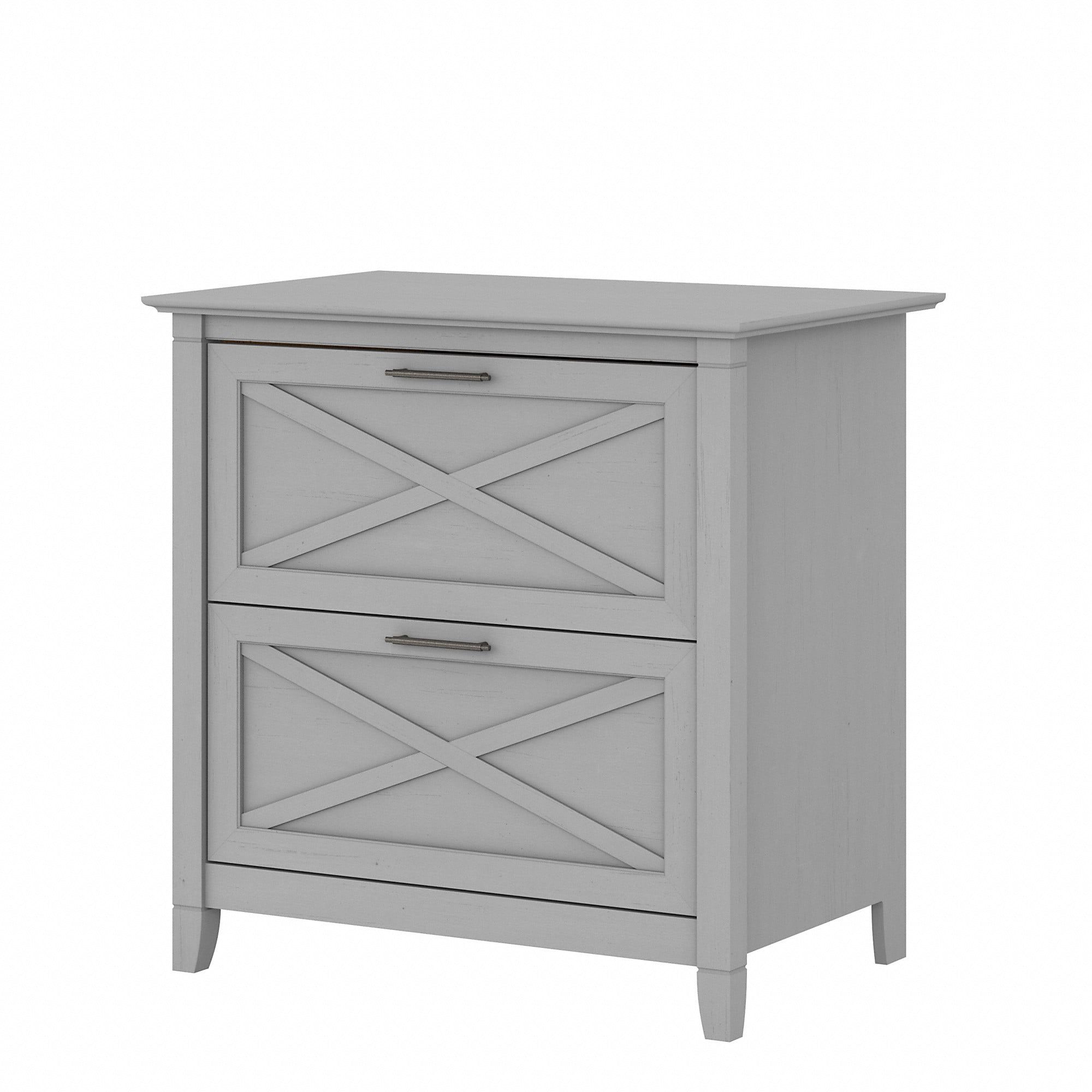 Cape Cod Gray Coastal 2-Drawer Legal File Cabinet with X-Pattern