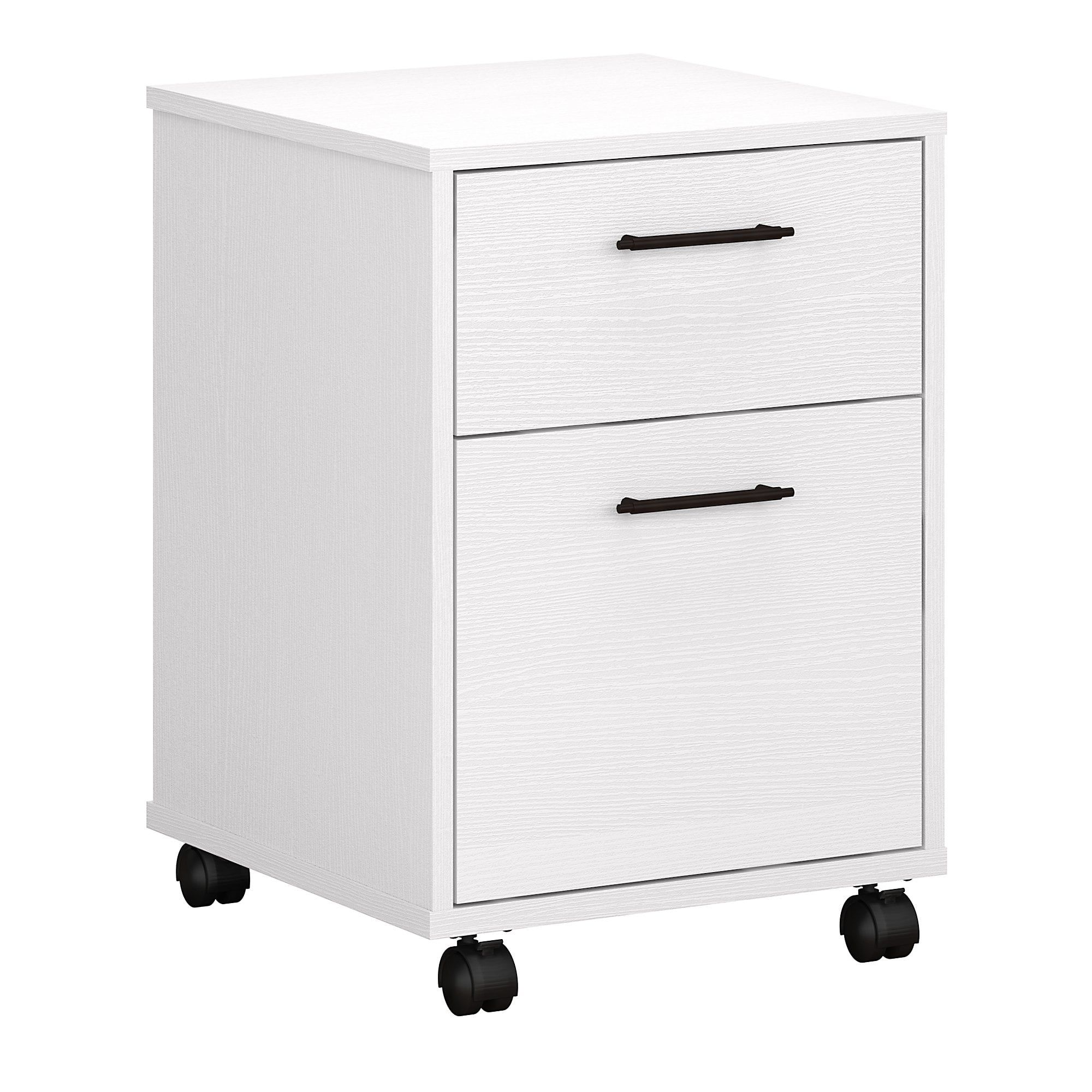 Pure White Oak Mobile Pedestal File Cabinet with Locking Casters