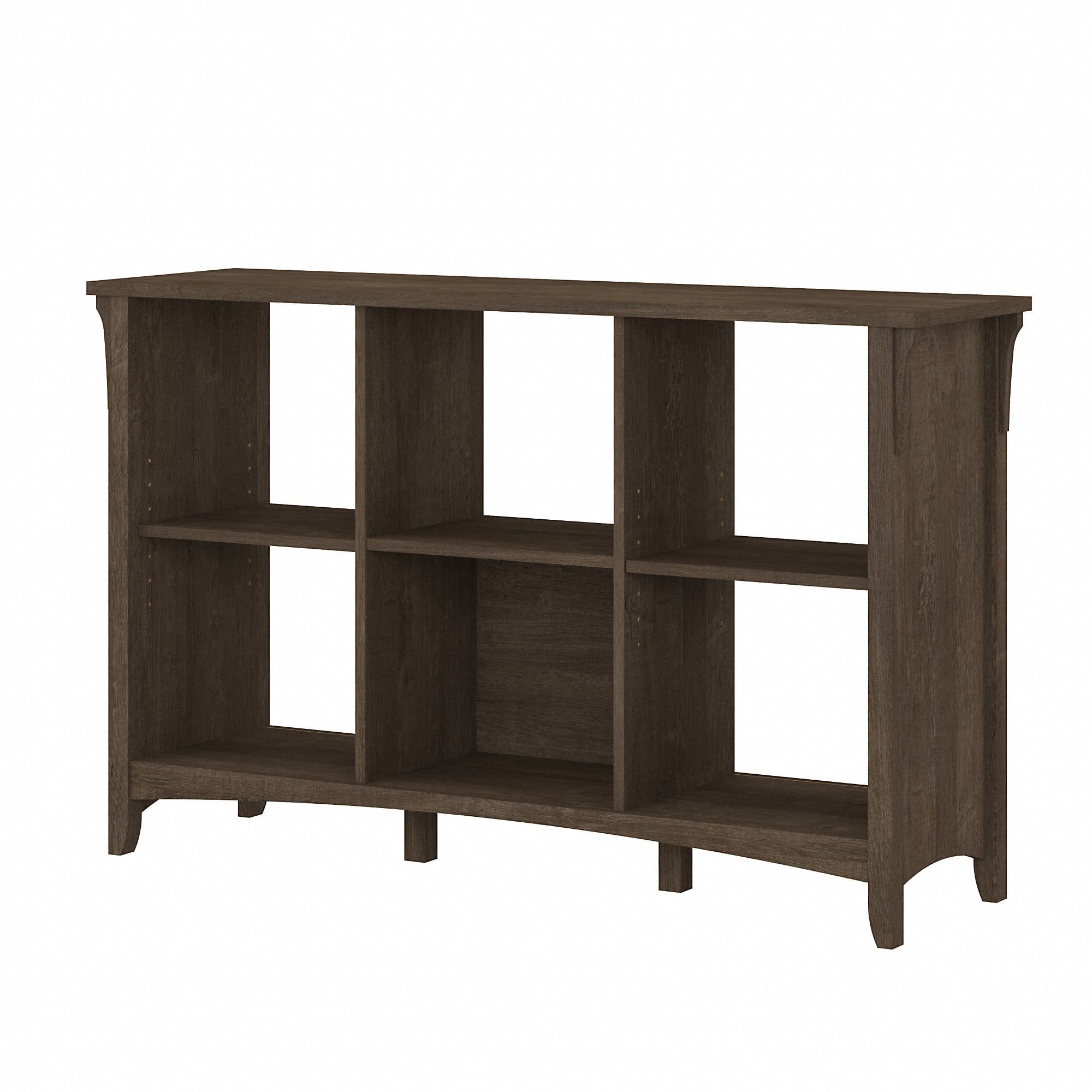 Ash Brown Adjustable 6-Cube Bookcase with Tapered Legs
