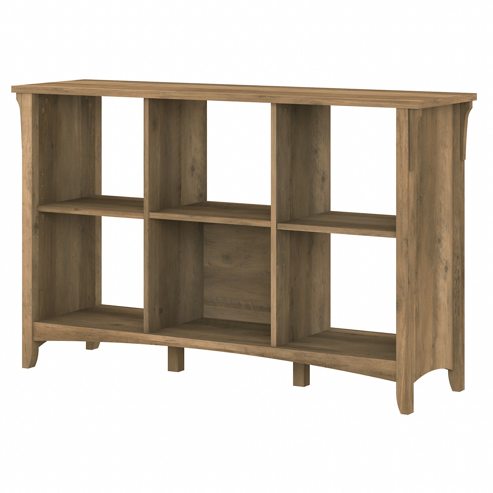 Reclaimed Pine Adjustable 6-Cube Bookcase with Tapered Legs