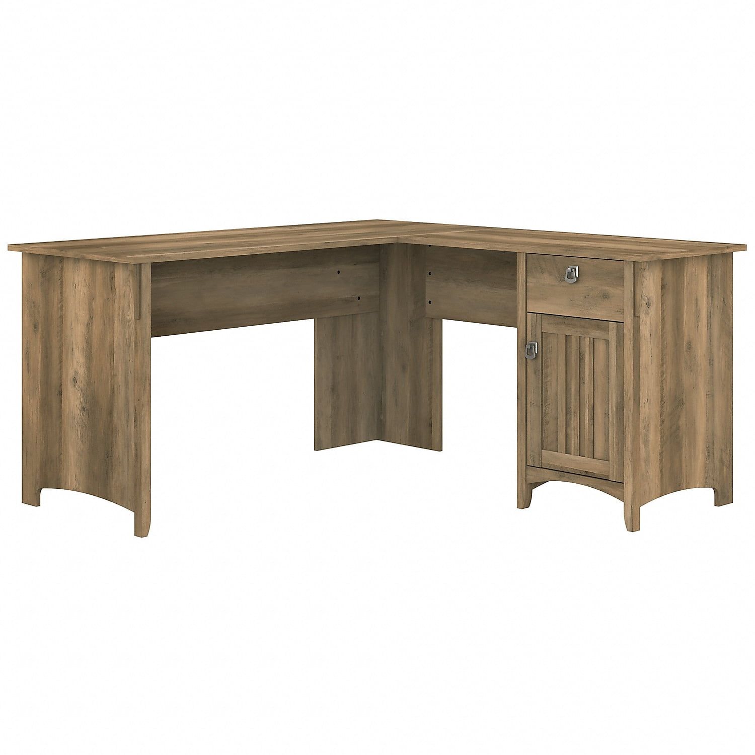 Salinas Mission-Inspired 60" Reclaimed Pine Corner Desk with Storage