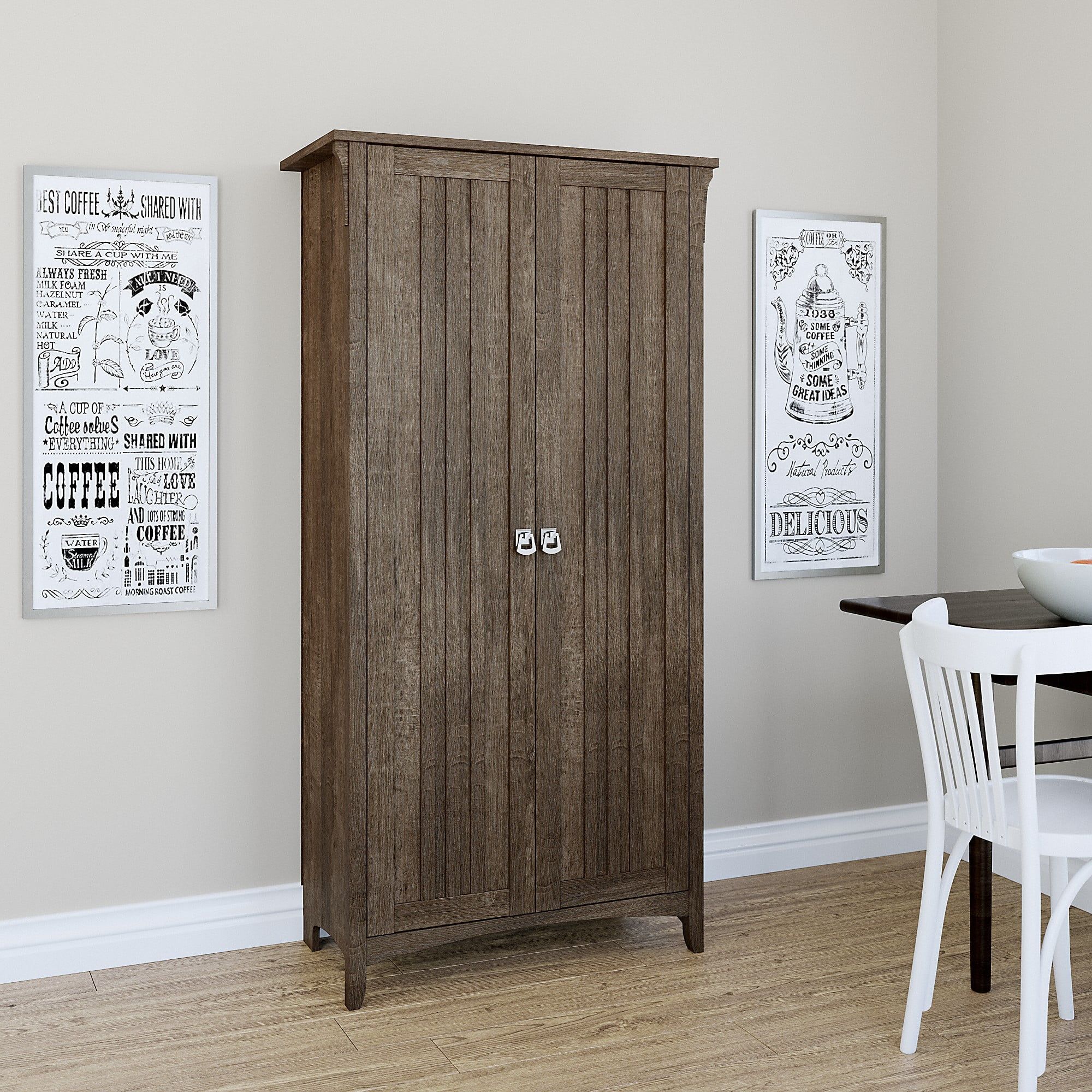 Ash Brown MDF Kitchen Pantry Cabinet with Doors