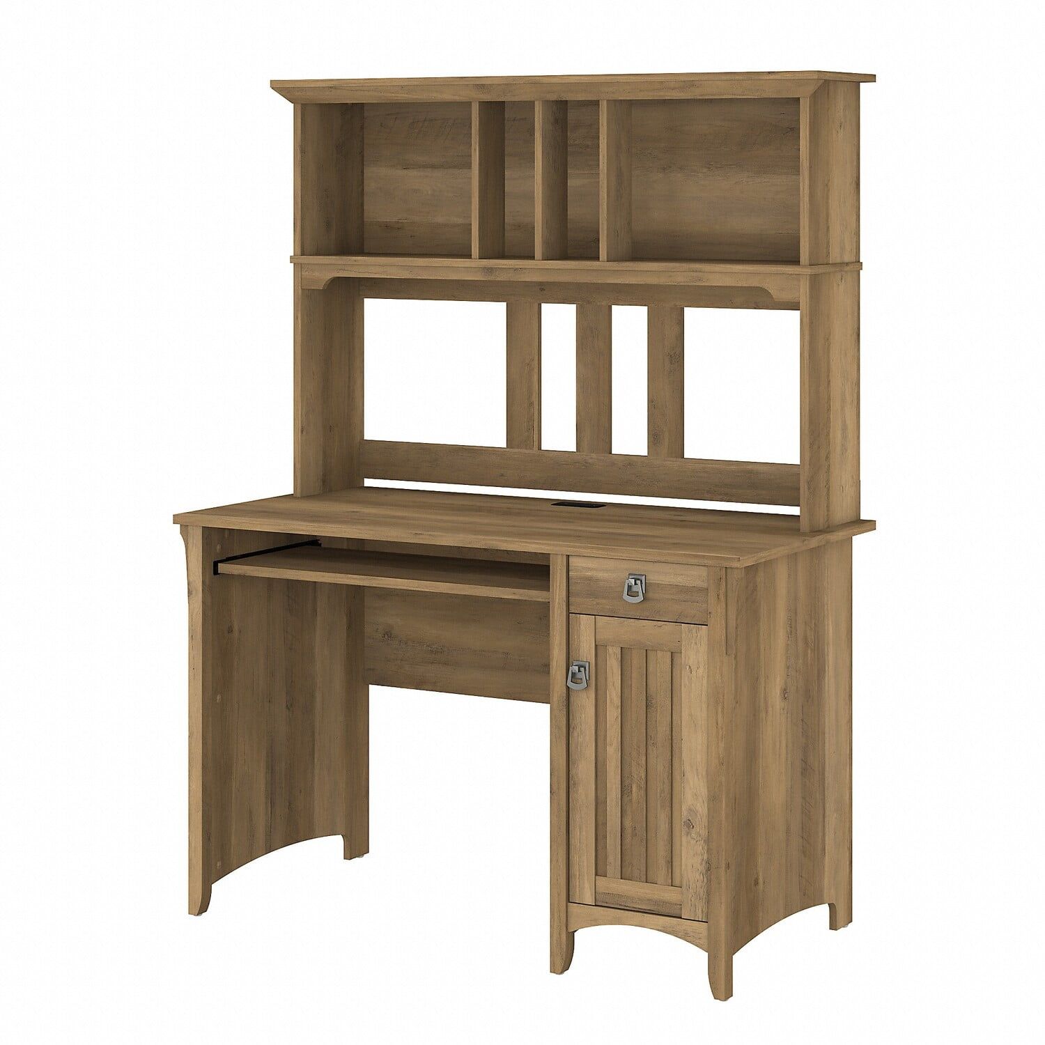 Salinas Mission-Style Reclaimed Pine 47" Computer Desk with Hutch