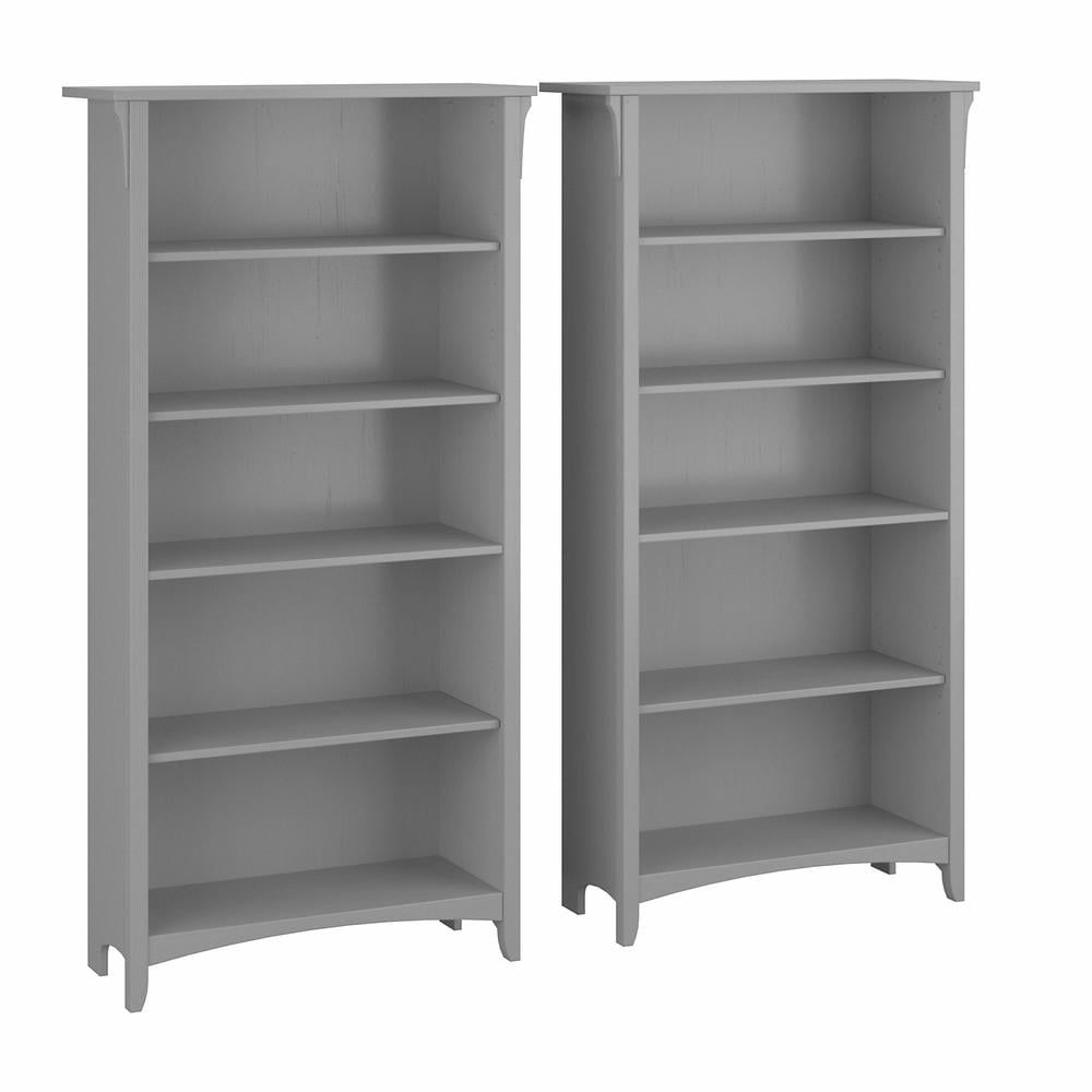 Cape Cod Gray Adjustable 5-Shelf Floor-Standing Bookcase Set