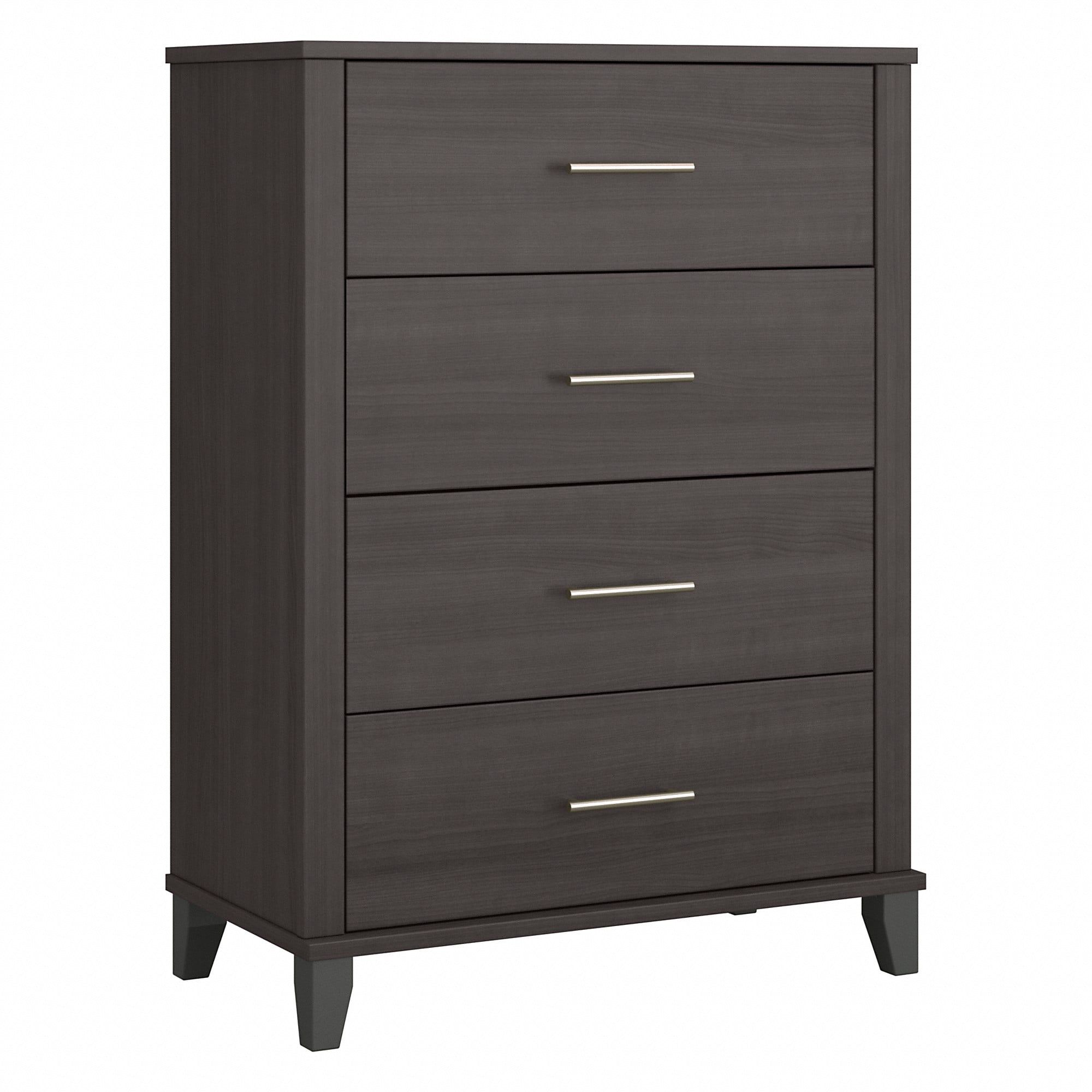 Storm Gray 4-Drawer Mid-Century Modern Chest