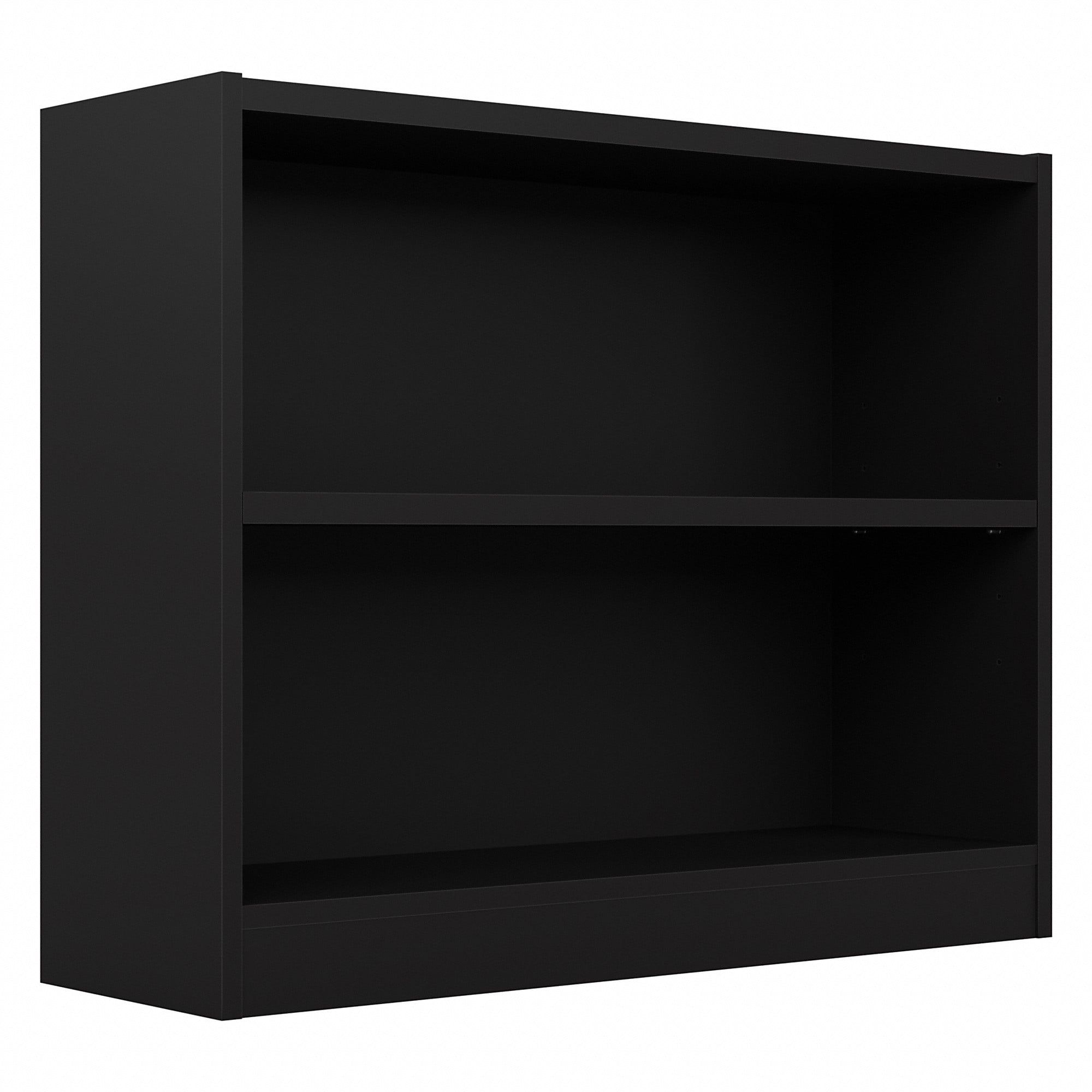 Classic Black Adjustable 2-Shelf Wood Bookcase