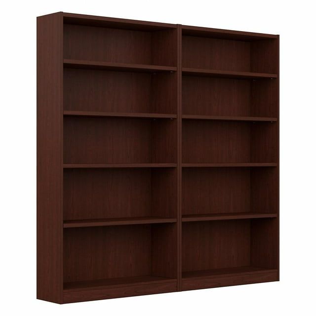 Vogue Cherry Adjustable 5-Shelf Bookcase Set of 2