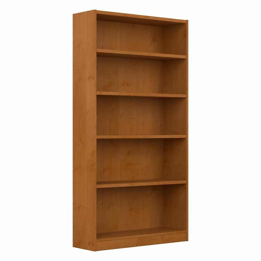 Natural Cherry Adjustable 5-Shelf Tall Bookcase