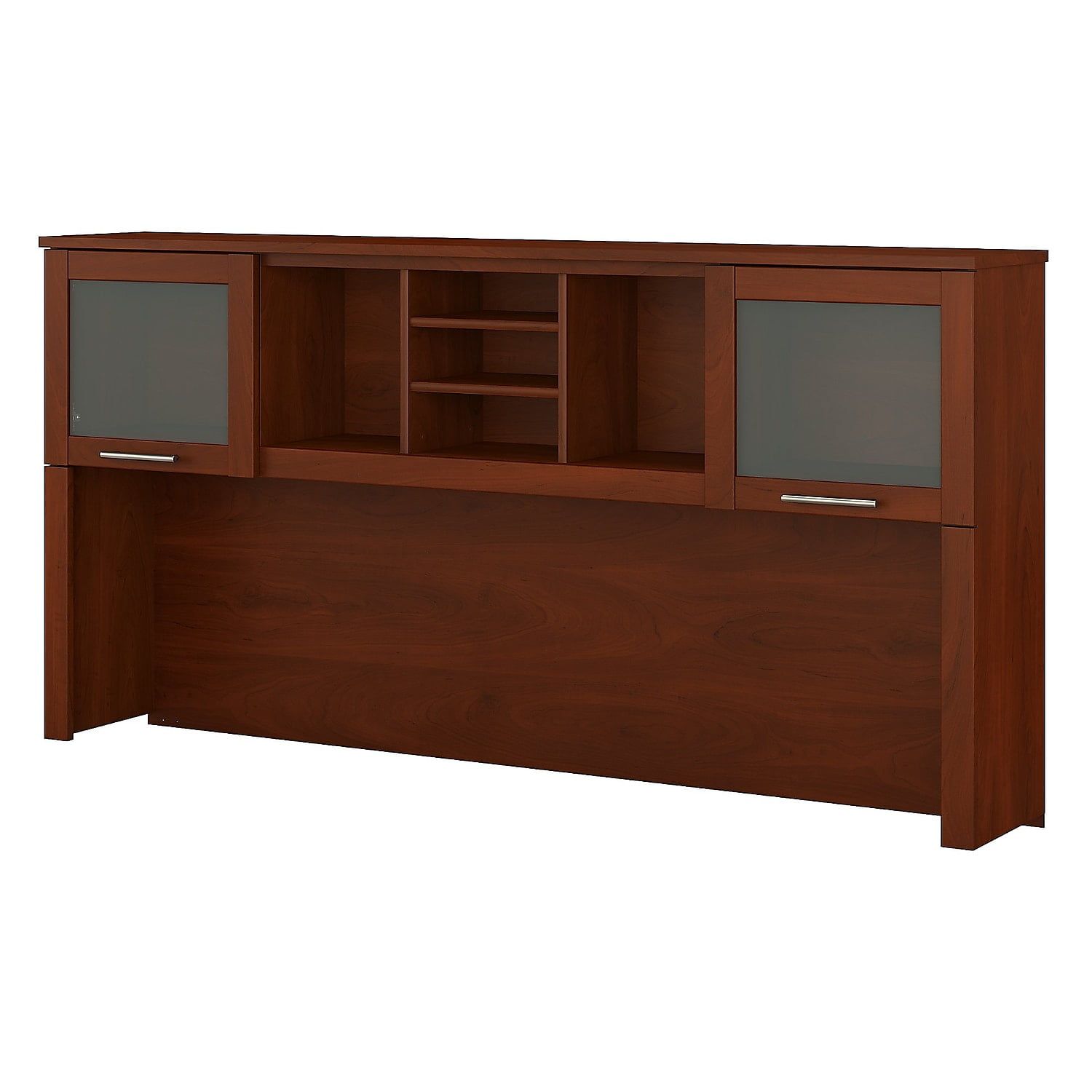 Somerset Hansen Cherry 72" Hutch with Frosted Glass Doors and Shelves