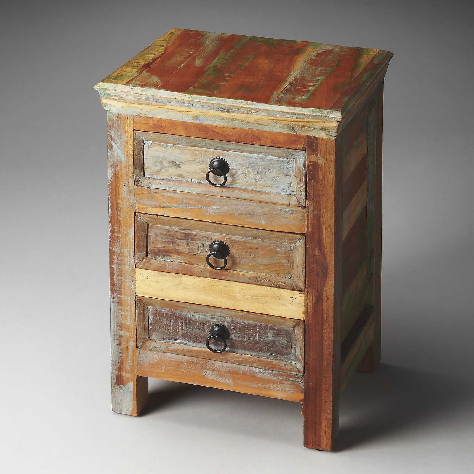 Arya Rustic Brown Recycled Wood Accent Chest with Dovetail Drawers