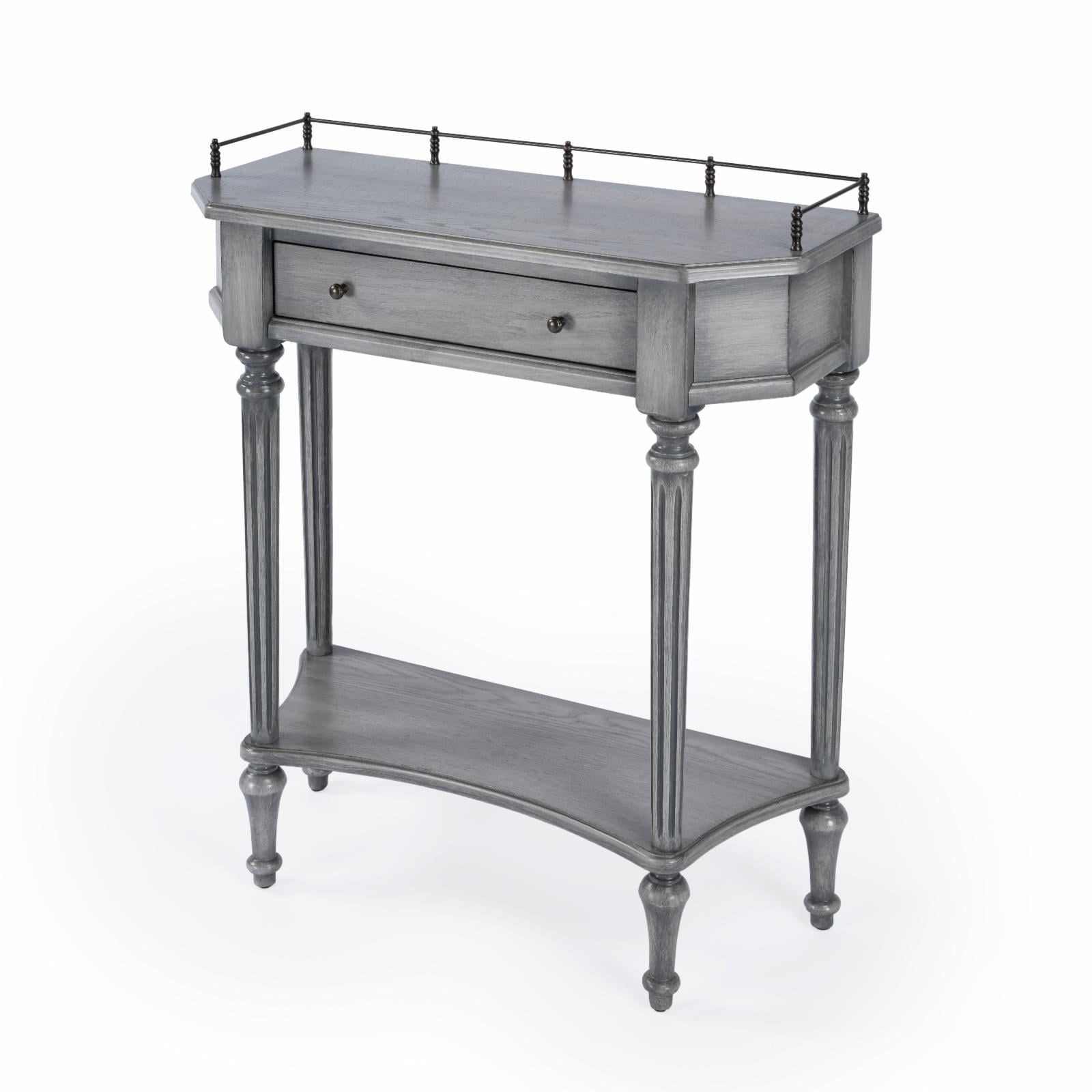 Umber Elegance Marble-Top Console Table with Storage