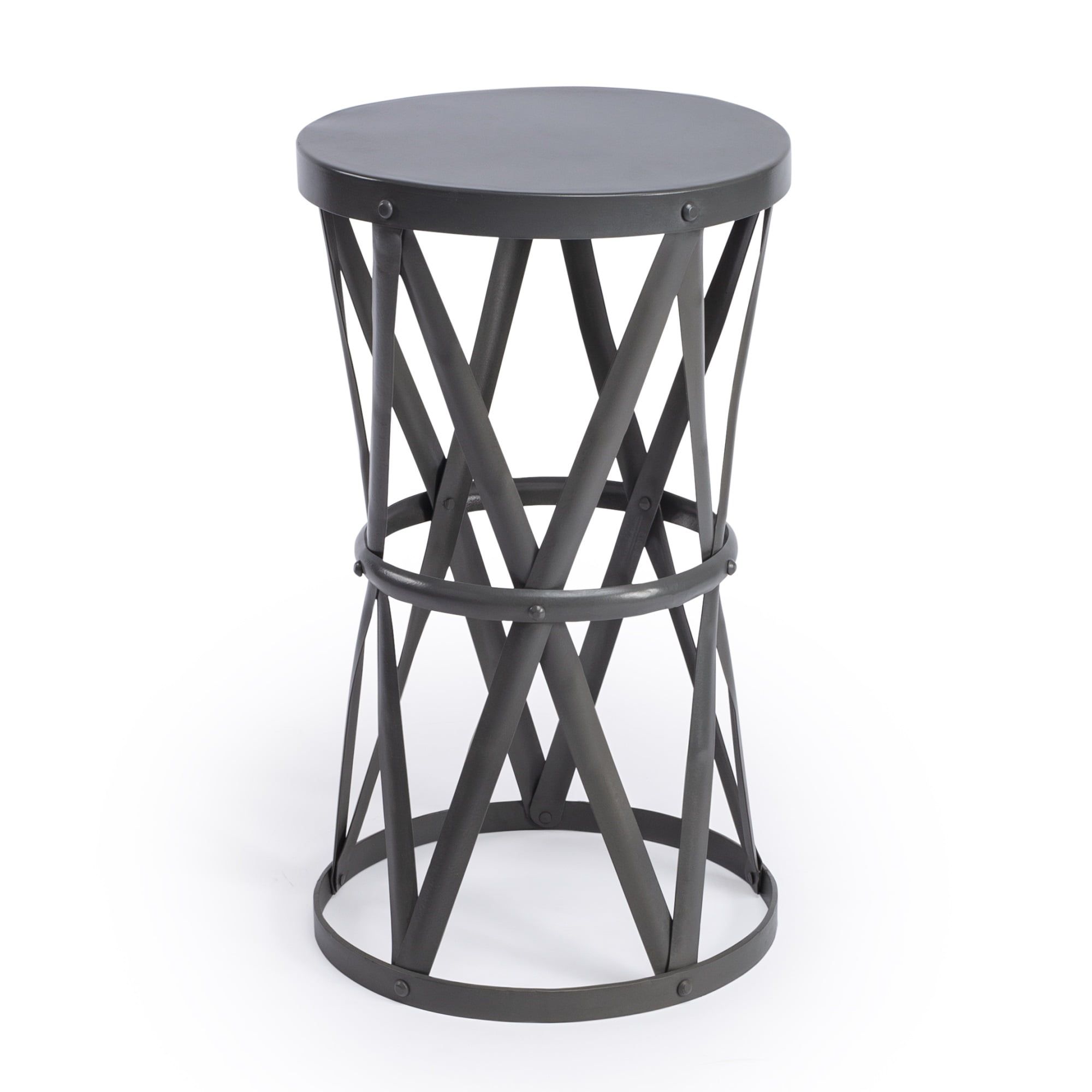 Empire Round Gray Iron 13" Side Table