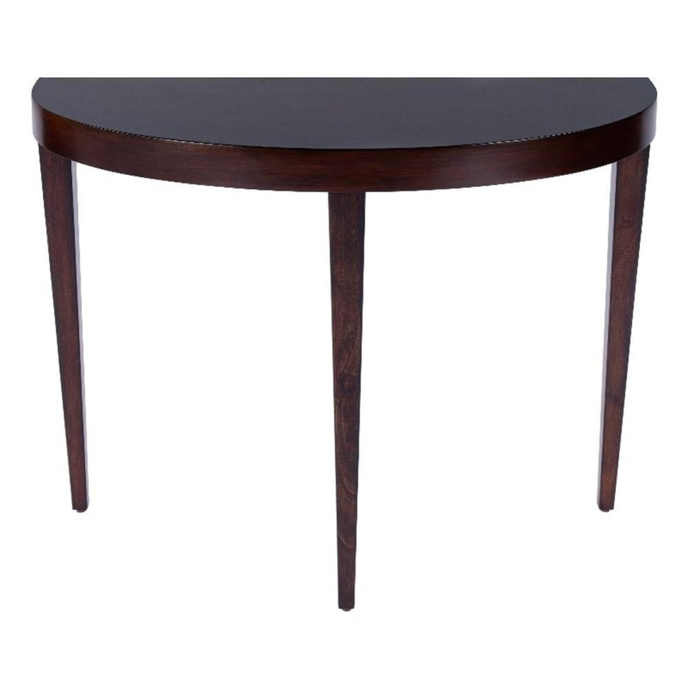 Ingrid Dark Brown Demilune Console Table with Storage