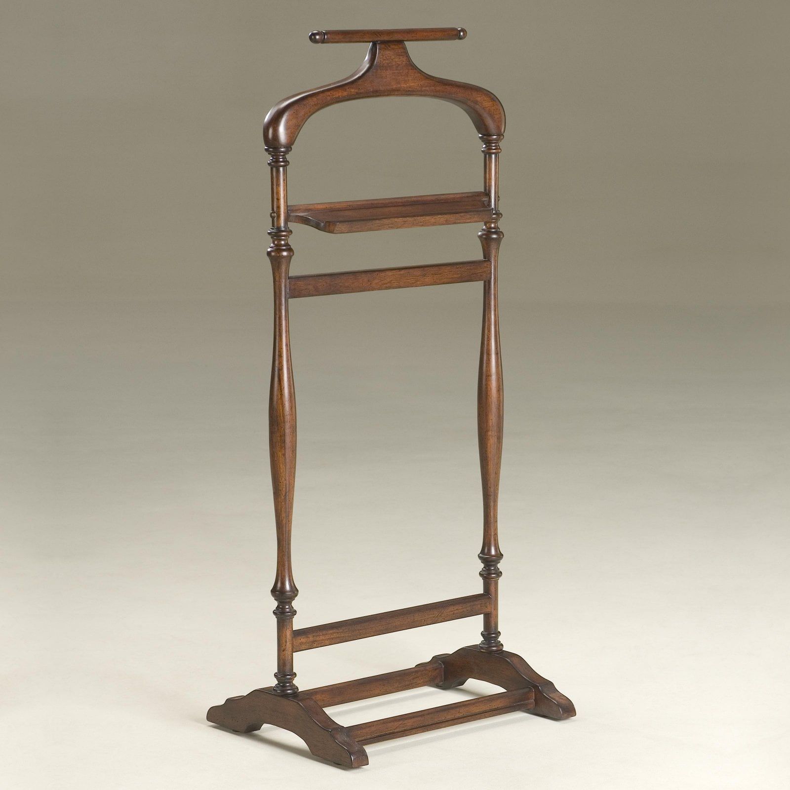 Cherry Wood Valet Stand with Trestle Base