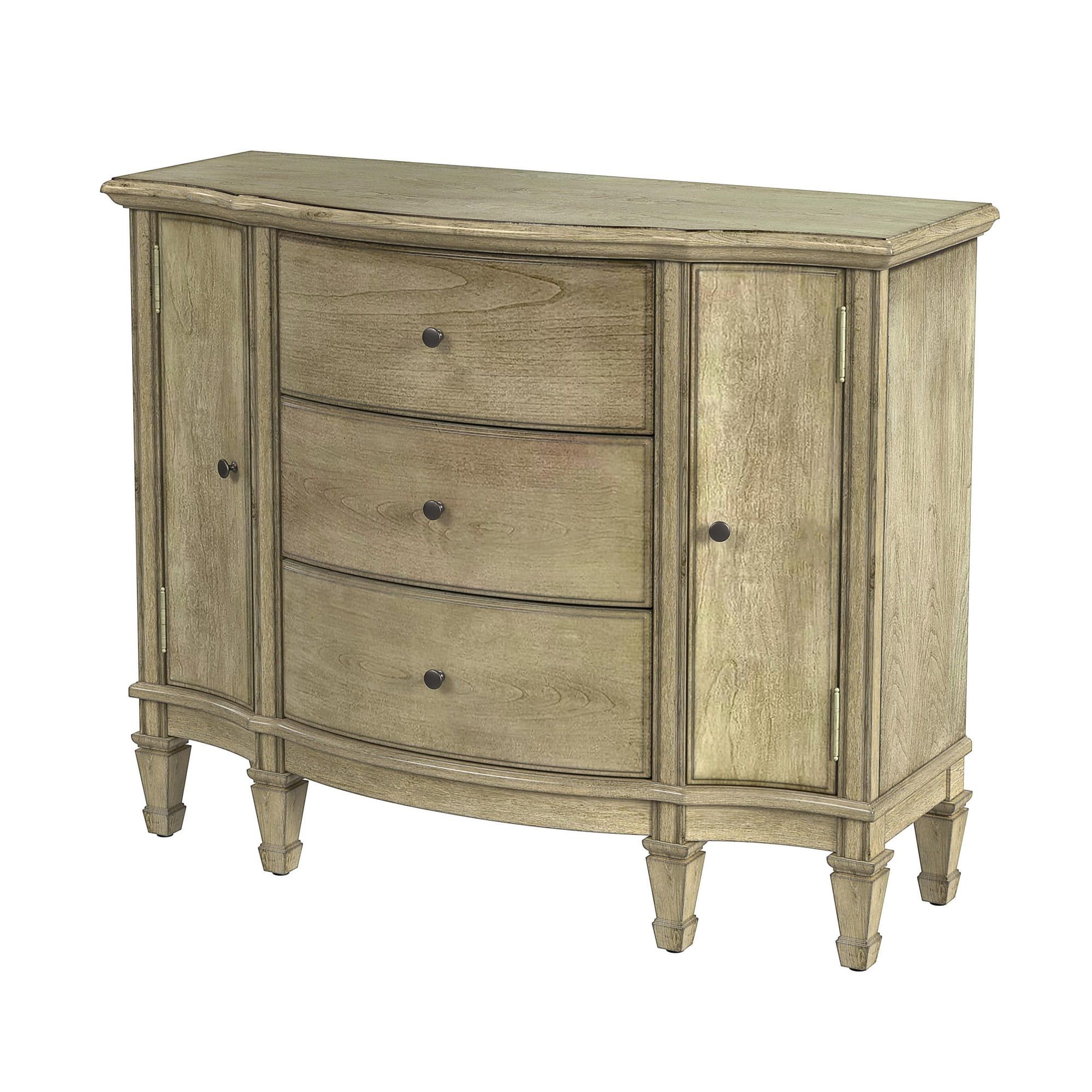 Antique Beige 3-Drawer 2-Door Traditional Accent Cabinet