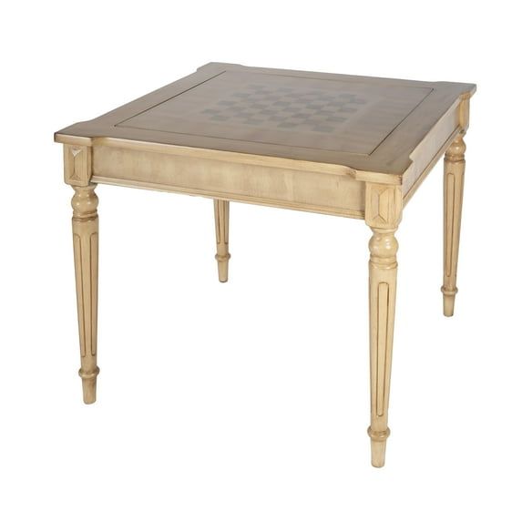 Antique Beige Multi-Game Card Table with Veneer Finish