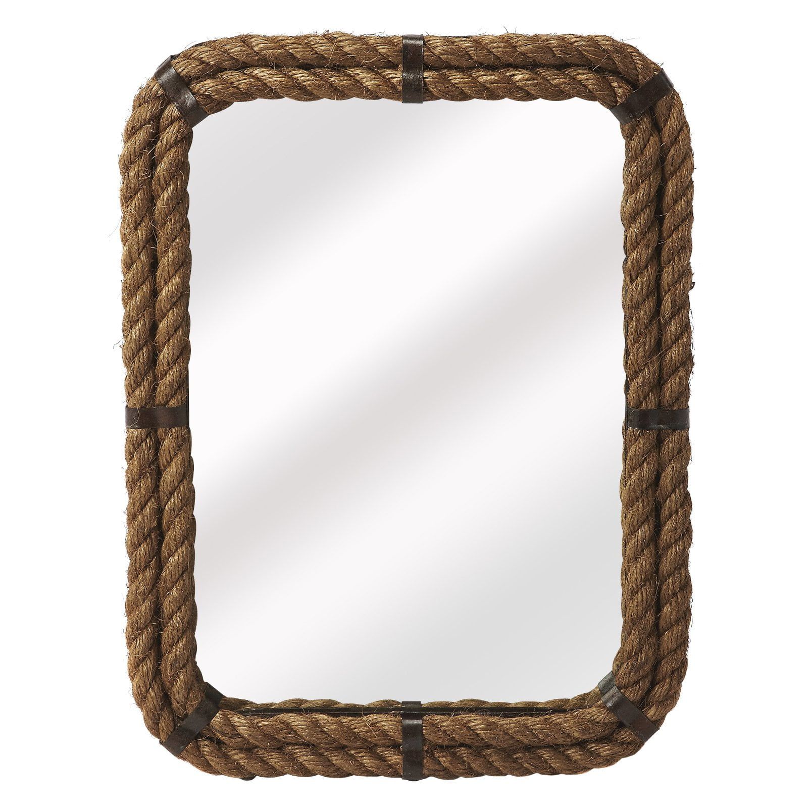 Darby Rectangular Rope and Iron Wall Mirror