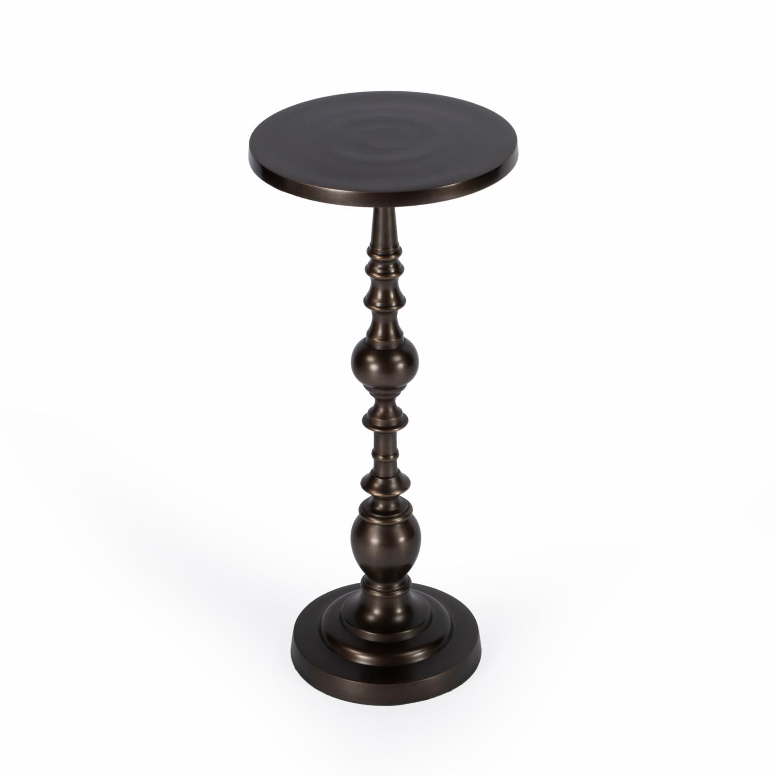 Darien Elegance 60" Round Bronze Aluminum Pedestal Side Table