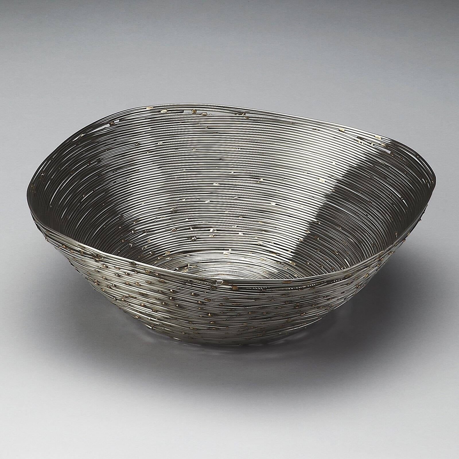 Handcrafted Silver Stainless Steel Decorative Bowl