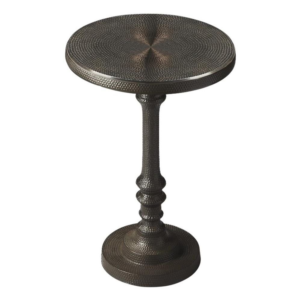 Tanya Dark Bronze Round Metal Pedestal Side Table