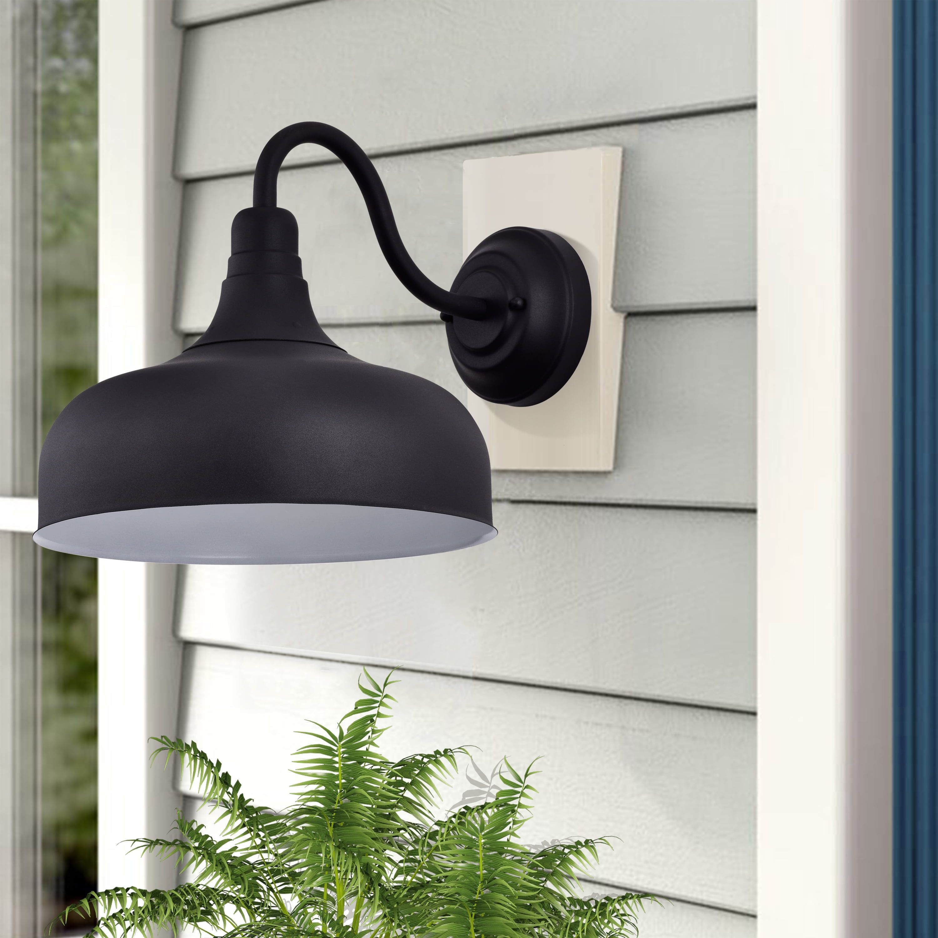 Matte Black Industrial LED Outdoor Barn Light Sconce