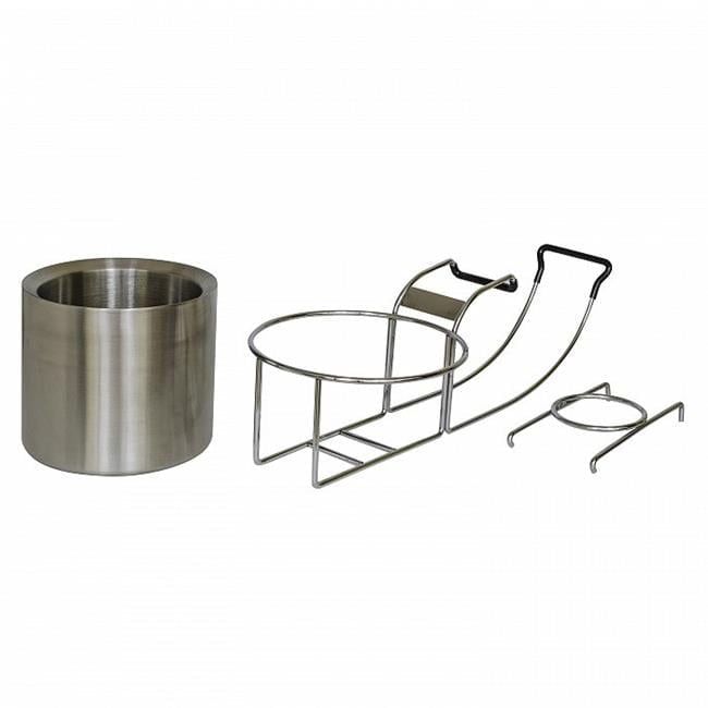 Stainless Steel 3-Piece Wine Holder Set with Ice Bucket