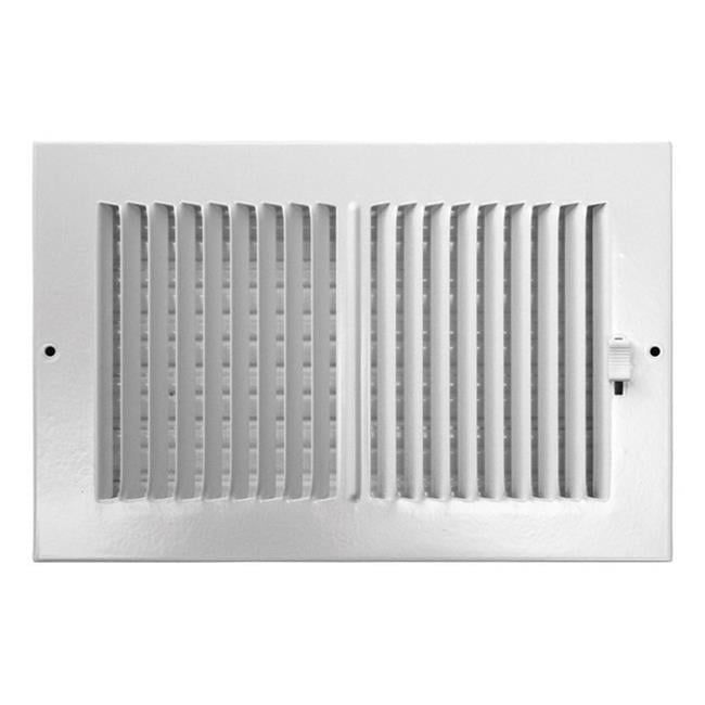 White Matte Steel 10" x 6" 2-Way Vent Register