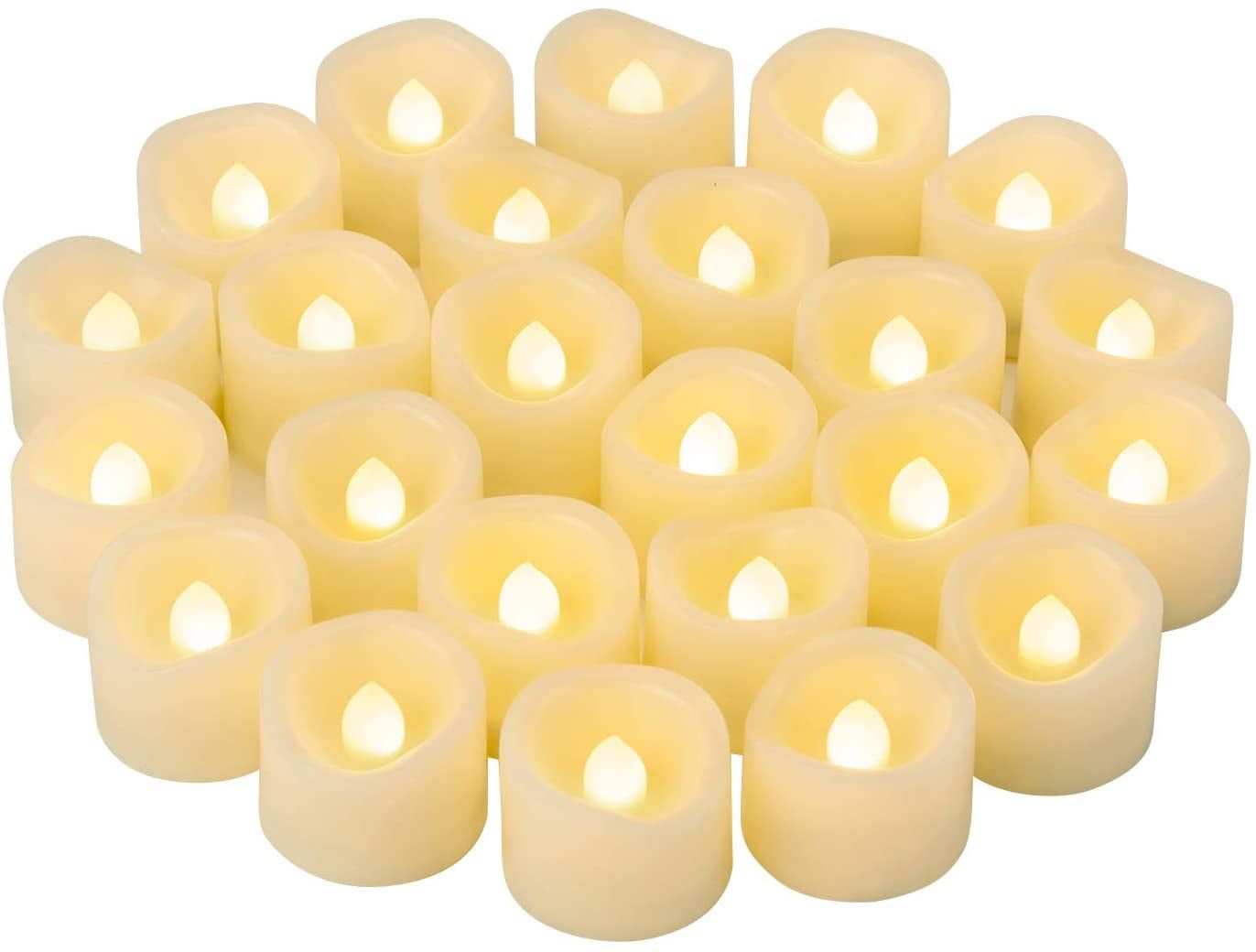 Warm White Flameless LED Tealight Candles Set of 24