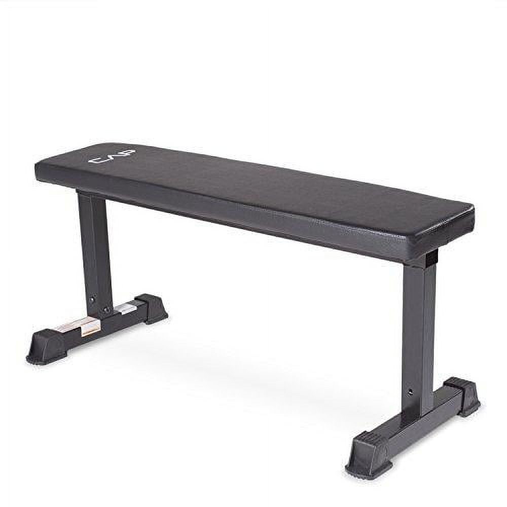 Versatile Black Iron Flat Weight Bench for Home Gym