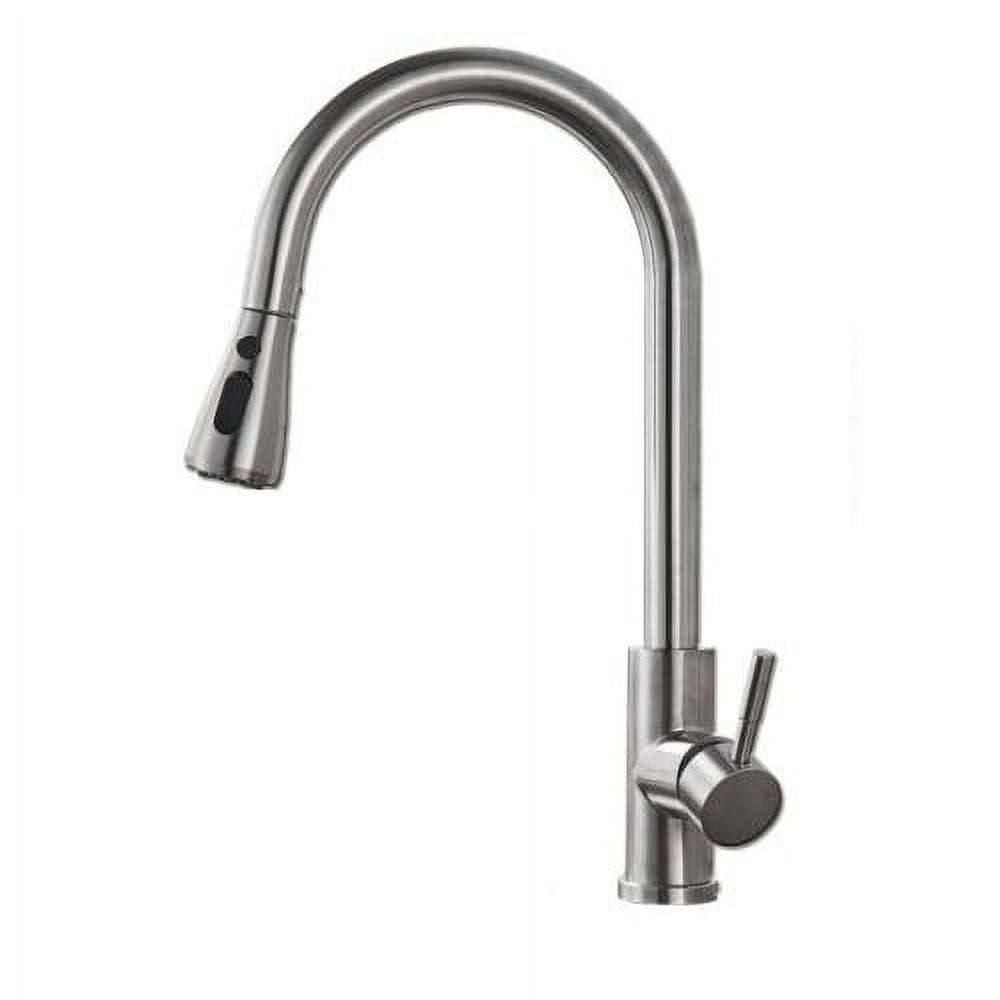 Brushed Nickel Single Handle Kitchen Faucet with Pull-Out Spray