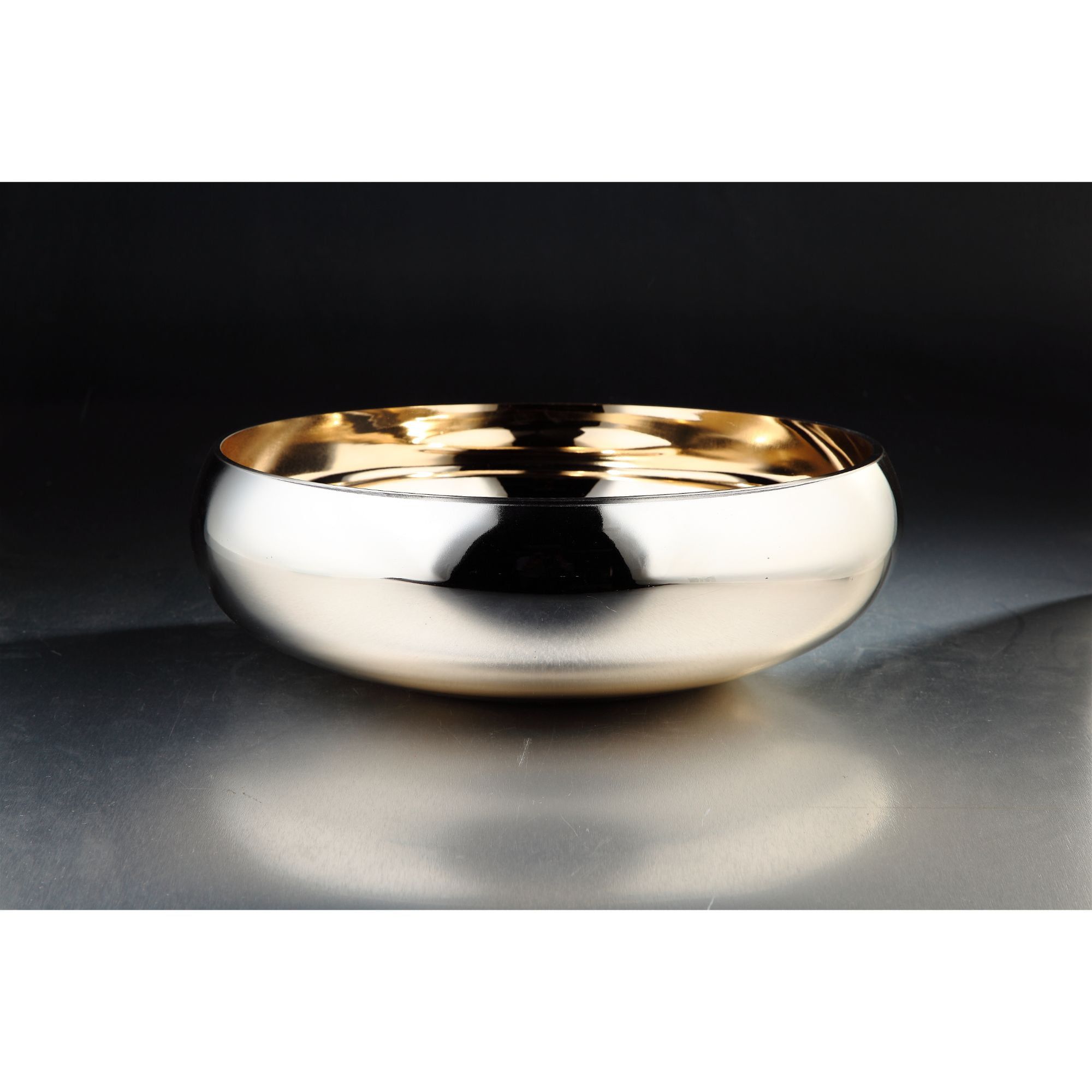 Elegant Golden Hand-Blown Glass Decorative Bowl Vase, 15.5"