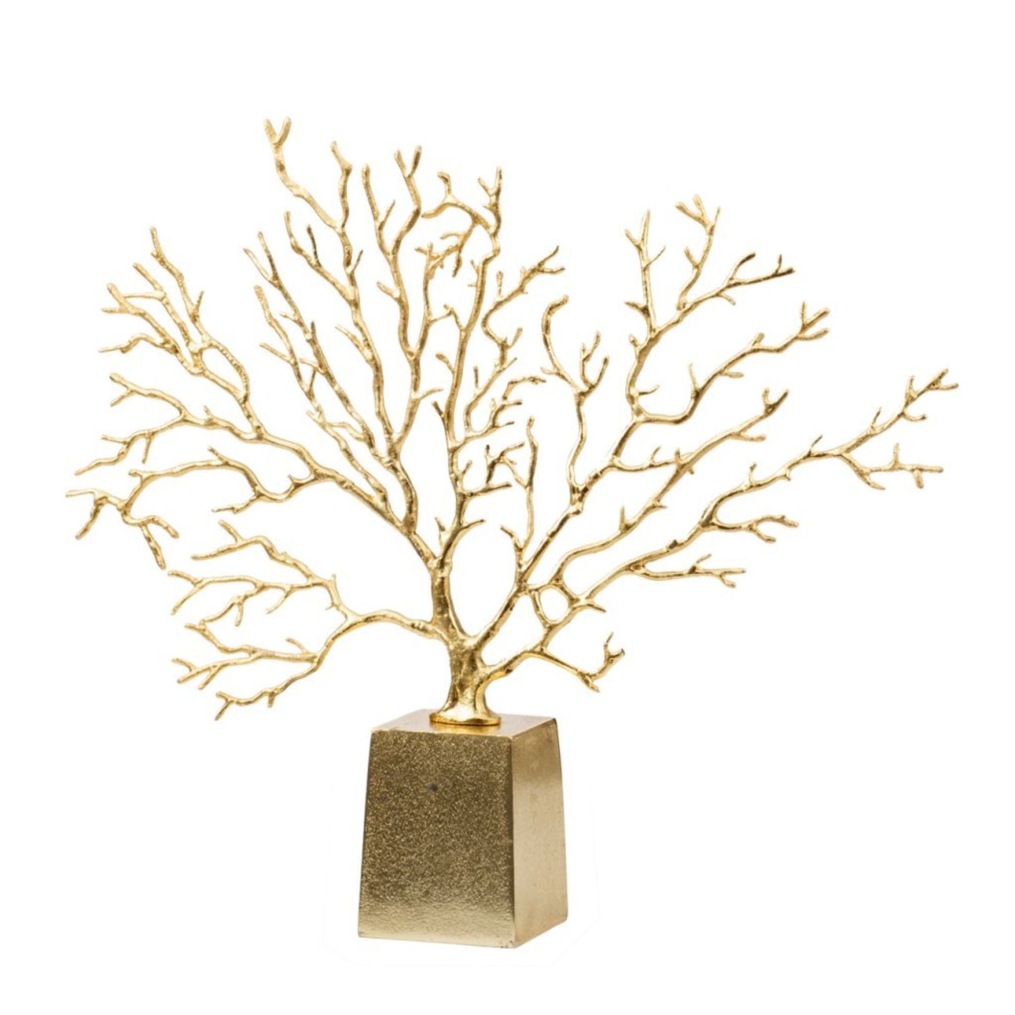 19.25" Gold Metal Winter Twig Tree Sculpture