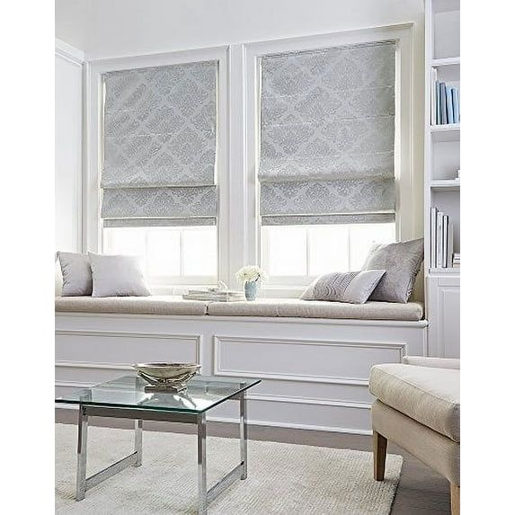 Silver Cordless Fabric Blackout Roman Shade 23" x 64"