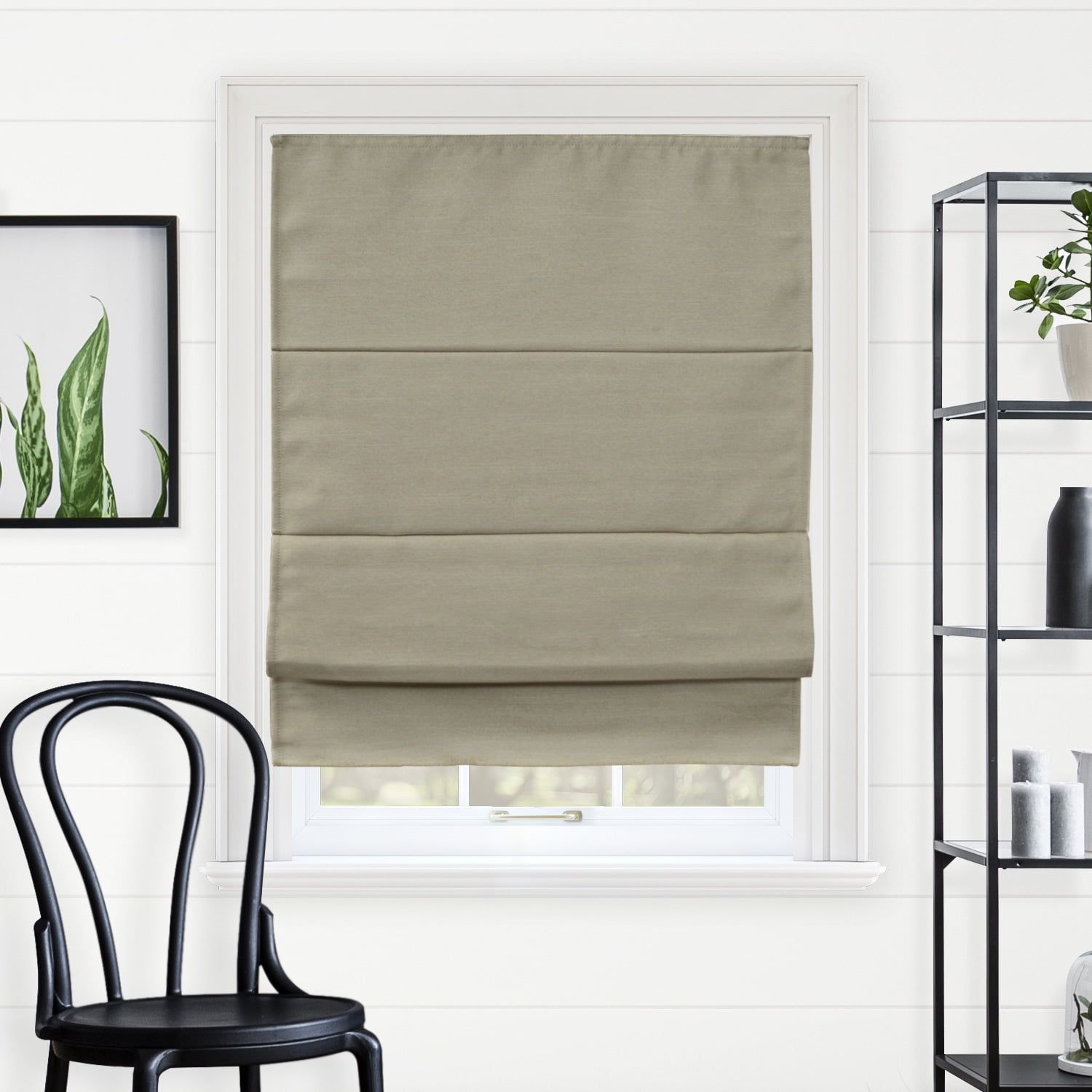 Del Mar Sandstone Cordless Blackout Roman Shade 35"W x 64"H