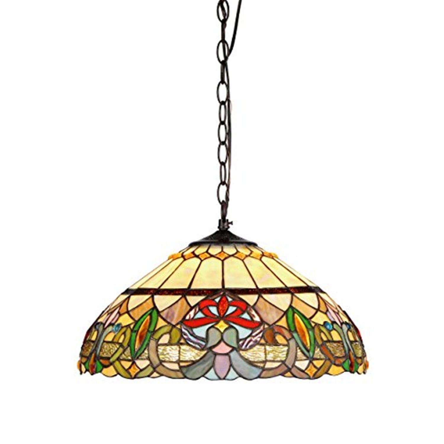 Bronze Glass 18" Victorian Ceiling Pendant Light