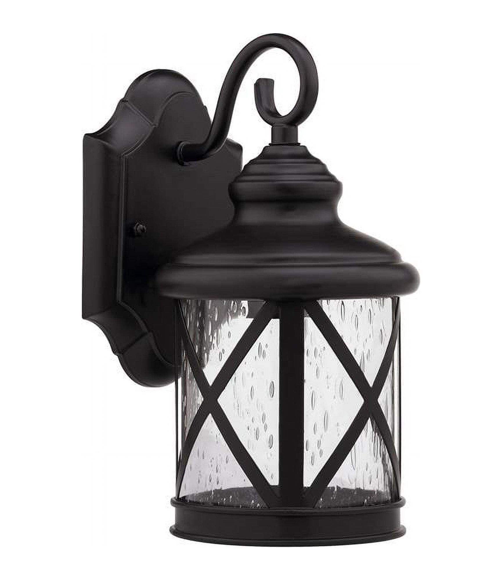 Milania Adora 16'' Rubbed Bronze Outdoor Wall Sconce with Seedy Glass