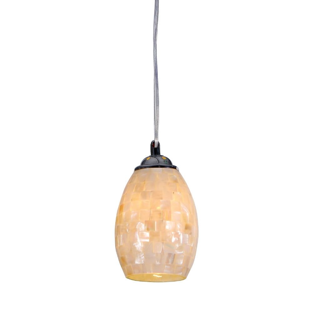 Ravenna Mini Chrome Pendant with Sea Shell Mosaic 5" Shade