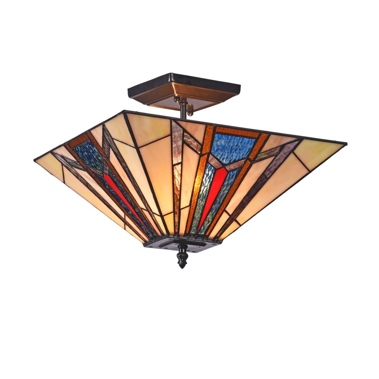 Maxwell Mission 14" Blackish Bronze Semi-Flush Ceiling Fixture