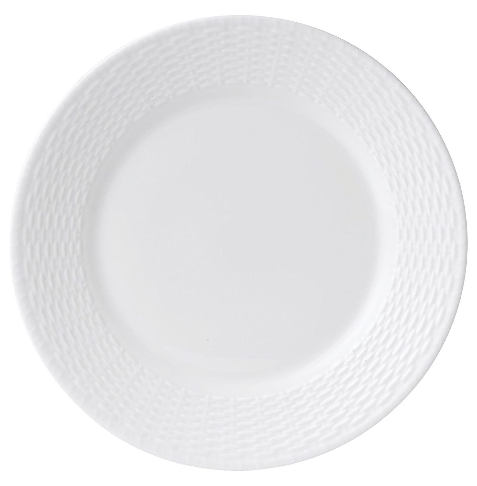 White Textured Porcelain Round Dinner Plate