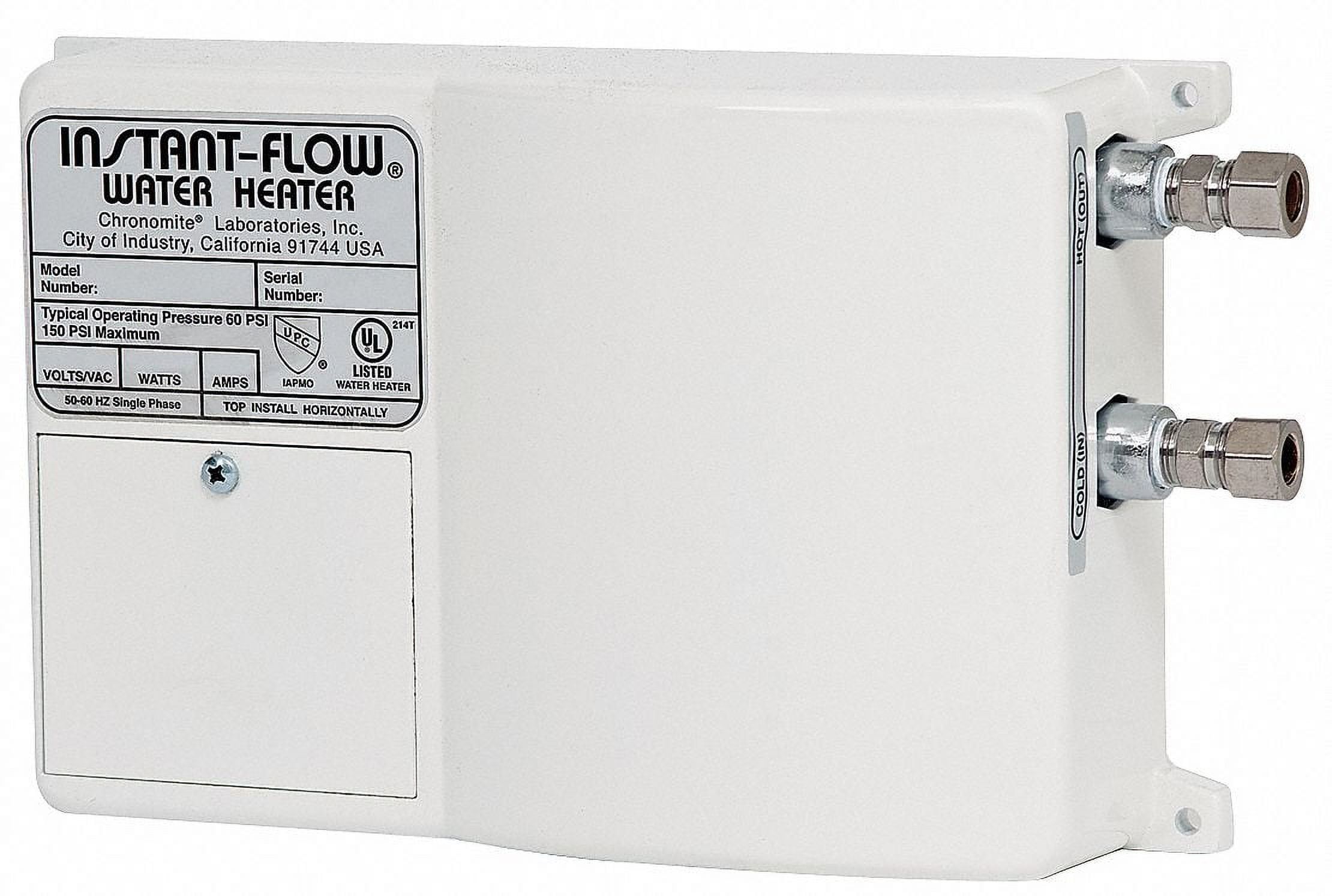 Instant-Flow White Electric Tankless Undersink Water Heater