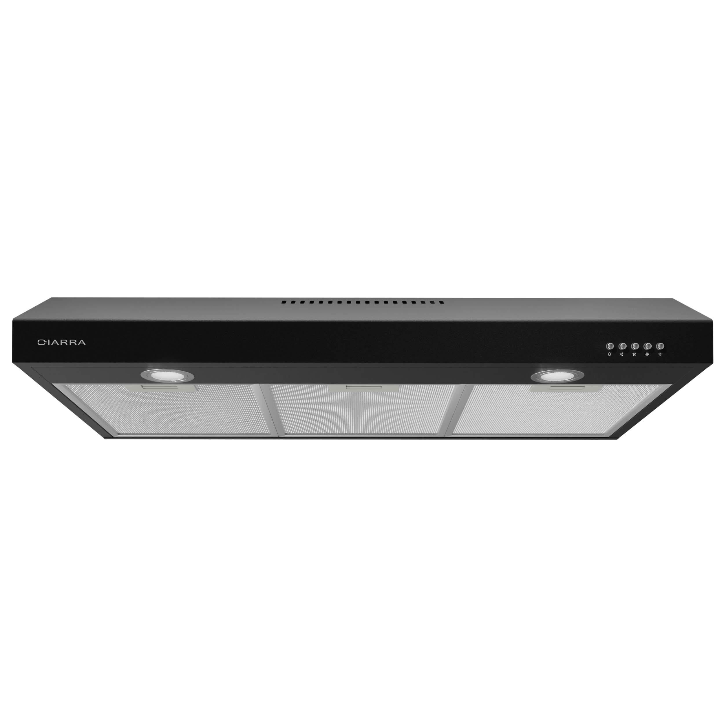 CIARRA Black Stainless Steel 30" Convertible Under Cabinet Range Hood