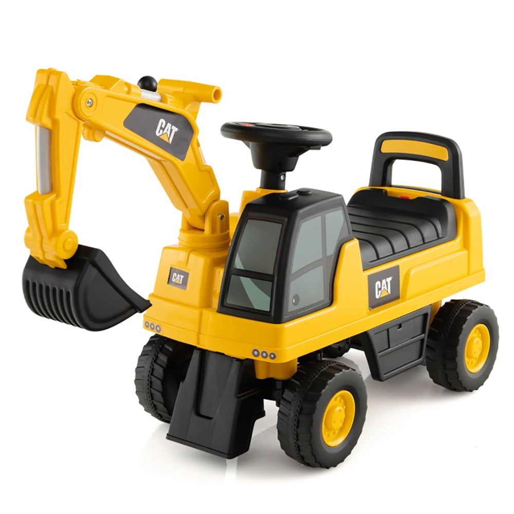 Yellow and Black Caterpillar Kids Ride-On Excavator Toy