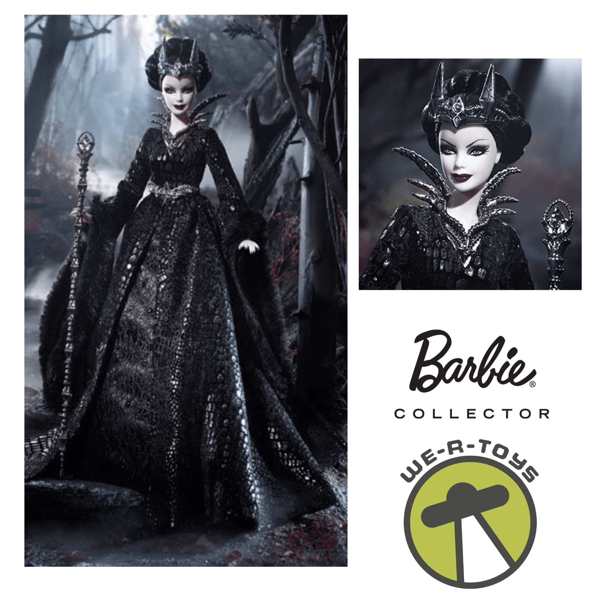 Queen of the Dark Forest Barbie Doll with Black Gown